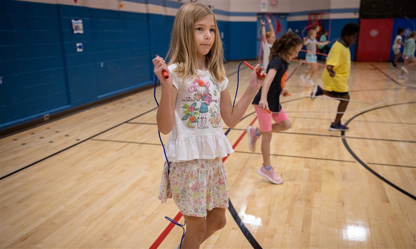 Students jump rope